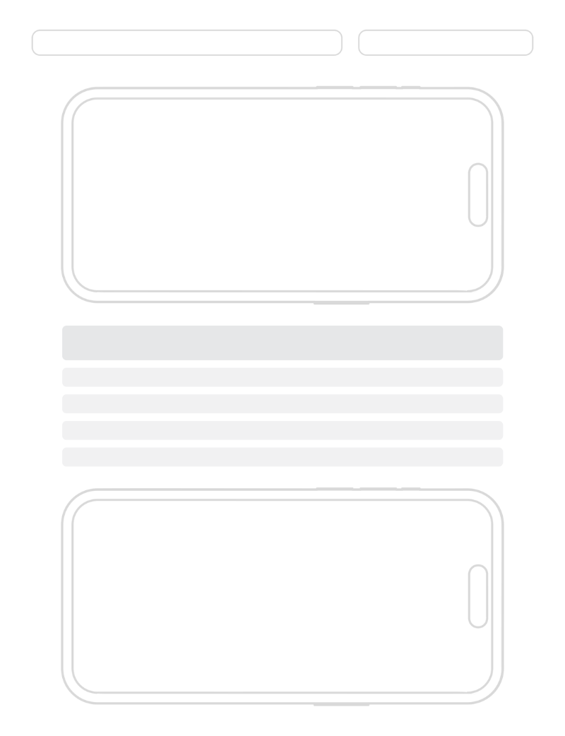 UXPad Smartphone edition: two landscape screens with notes template